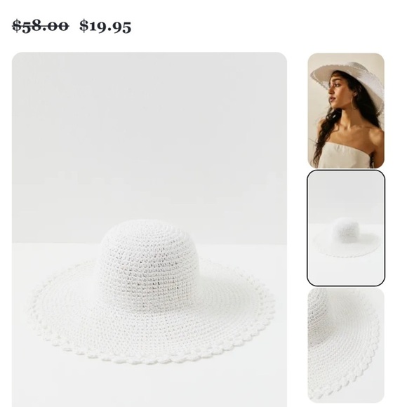 Free people Amelia hat new without tags one size white main image 4